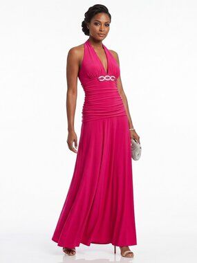 B. Smart Stretchy Halter Red Carpet Gown NEW- Sz. 7/8